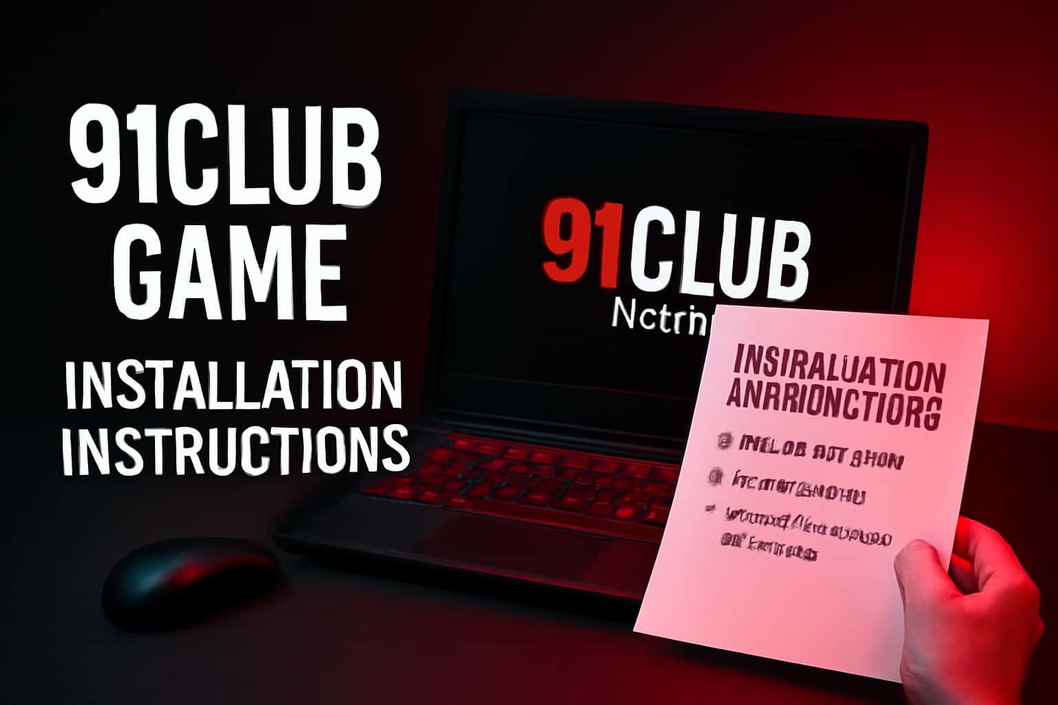 Informational scene depicting the installation instructions for 91Club Game.