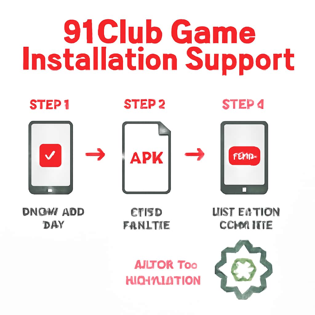Diagram illustrating APK installation for 91Club Game.