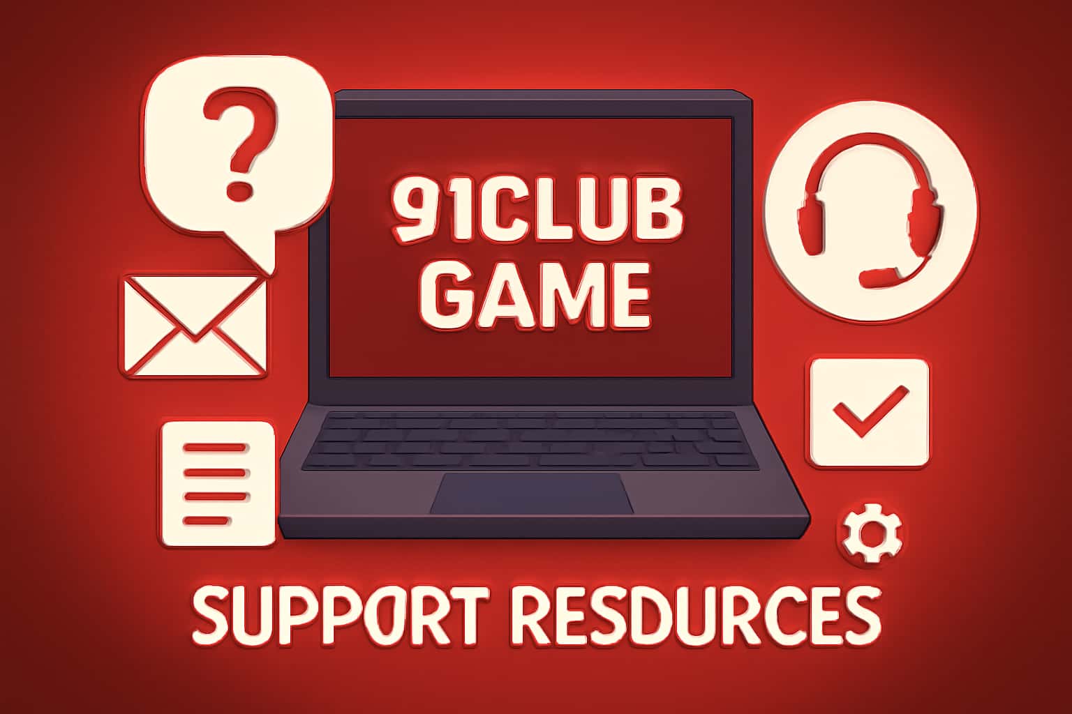 Informational scene illustrating 91Club Game Support Resources.
