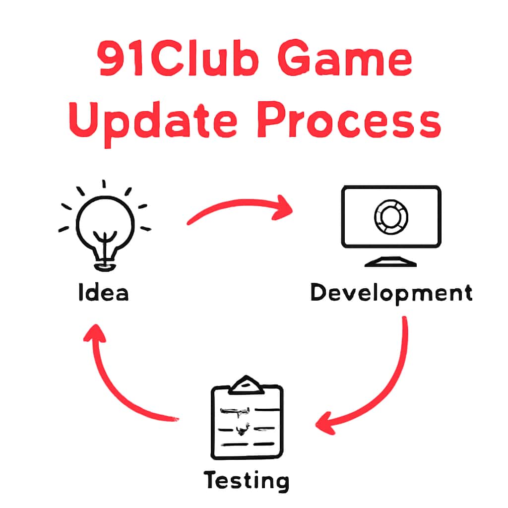 A diagram illustrating the steps of the 91Club Game update process.