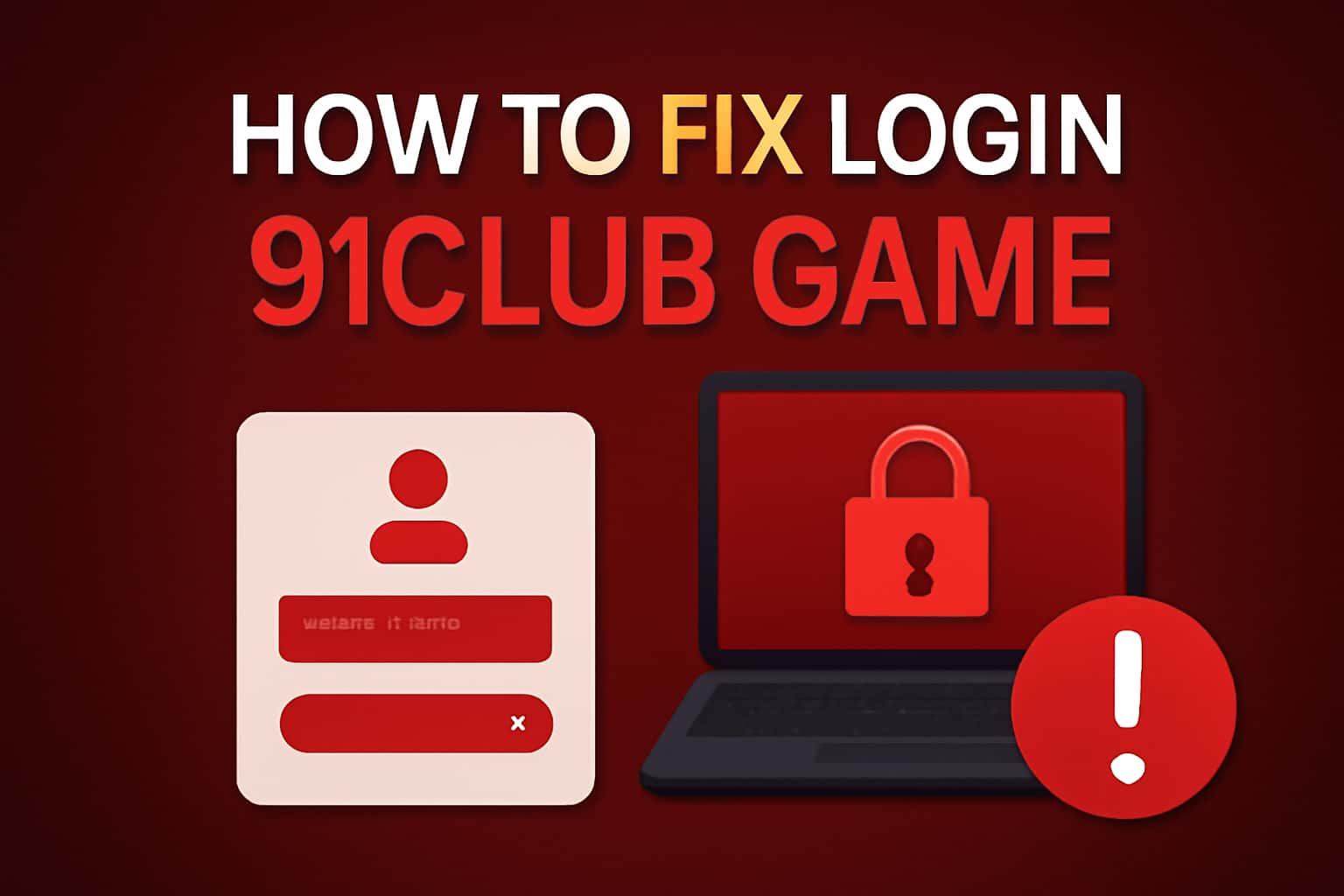 A visual guide to fixing login issues for 91Club Game.