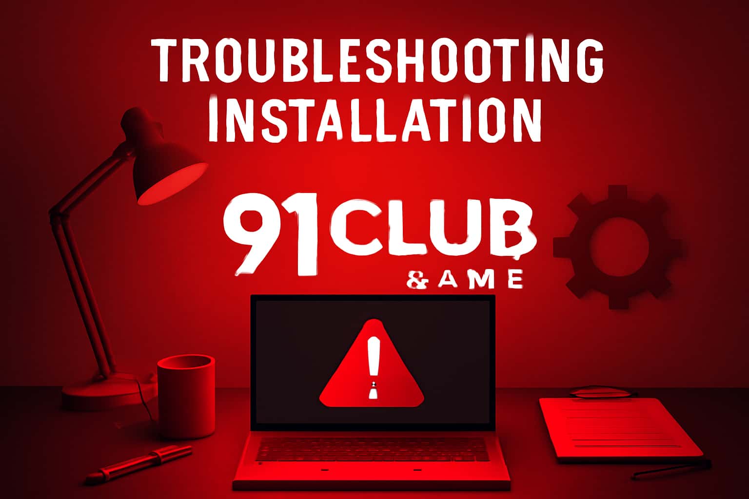 An informative scene depicting troubleshooting steps for 91Club Game installation.